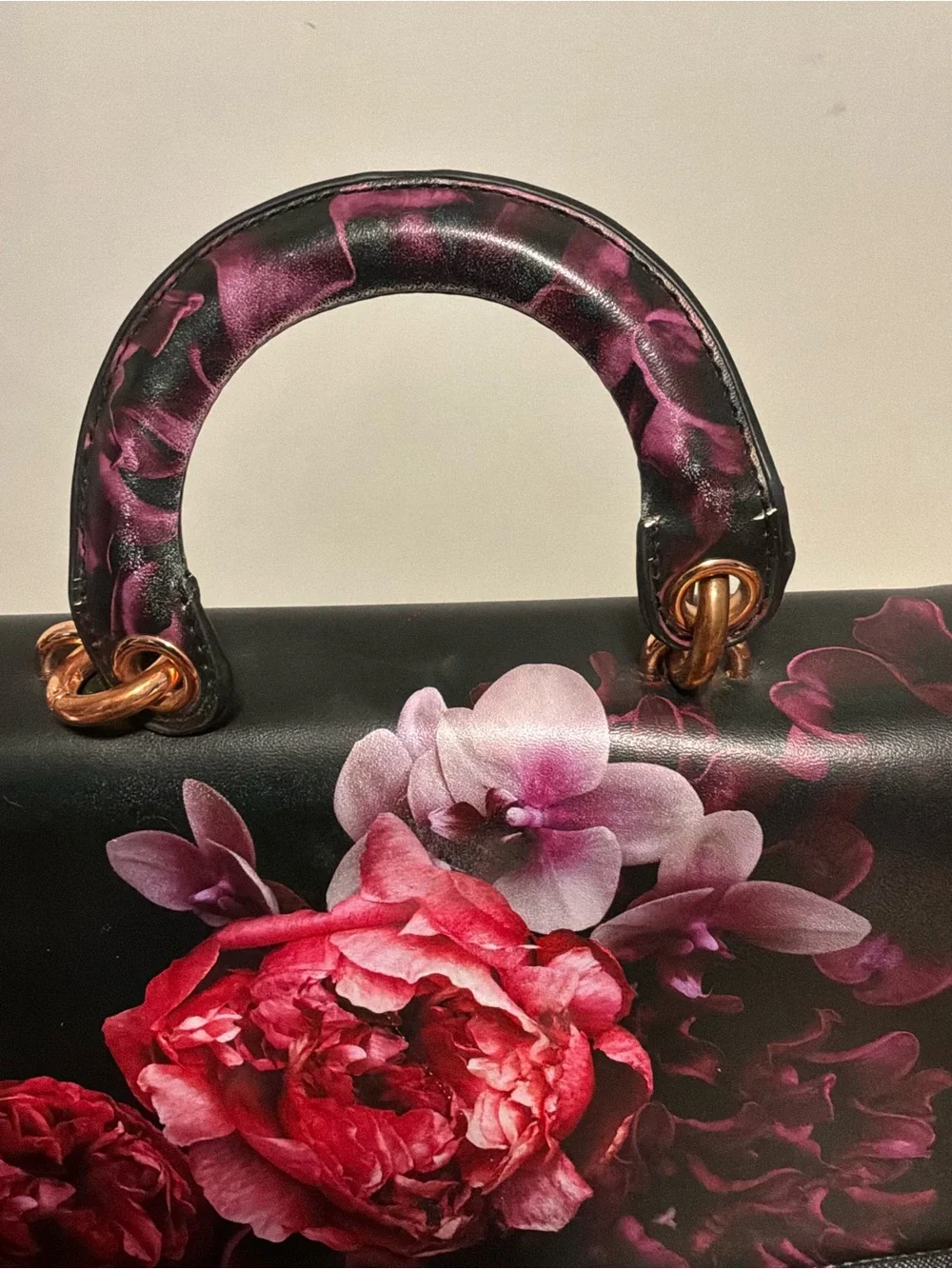 Ted Baker Black Floral Satchel/Wallet Set